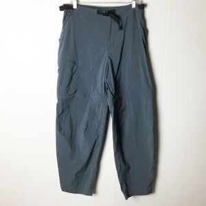 REI Men's Cargo Convertible Pants Belted Nylon Hiking Trail Gray Size L Gray